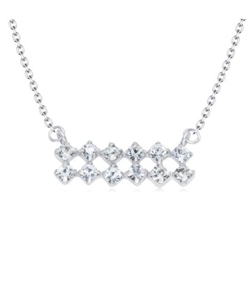 Gloriously Crystal Silver Necklaces SPE-3683